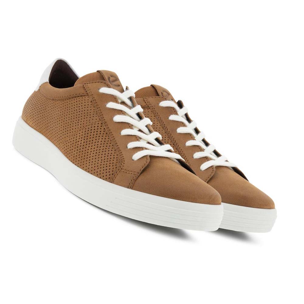 Férfi Ecco Soft Classic Laced Tornacipő Barna Fehér | HU 639BEX